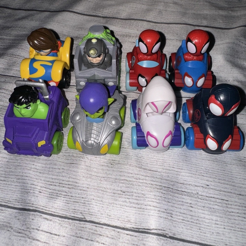 Disney Jr. Spidey and His Amazing Friends Mini Vehicles Lot of 8